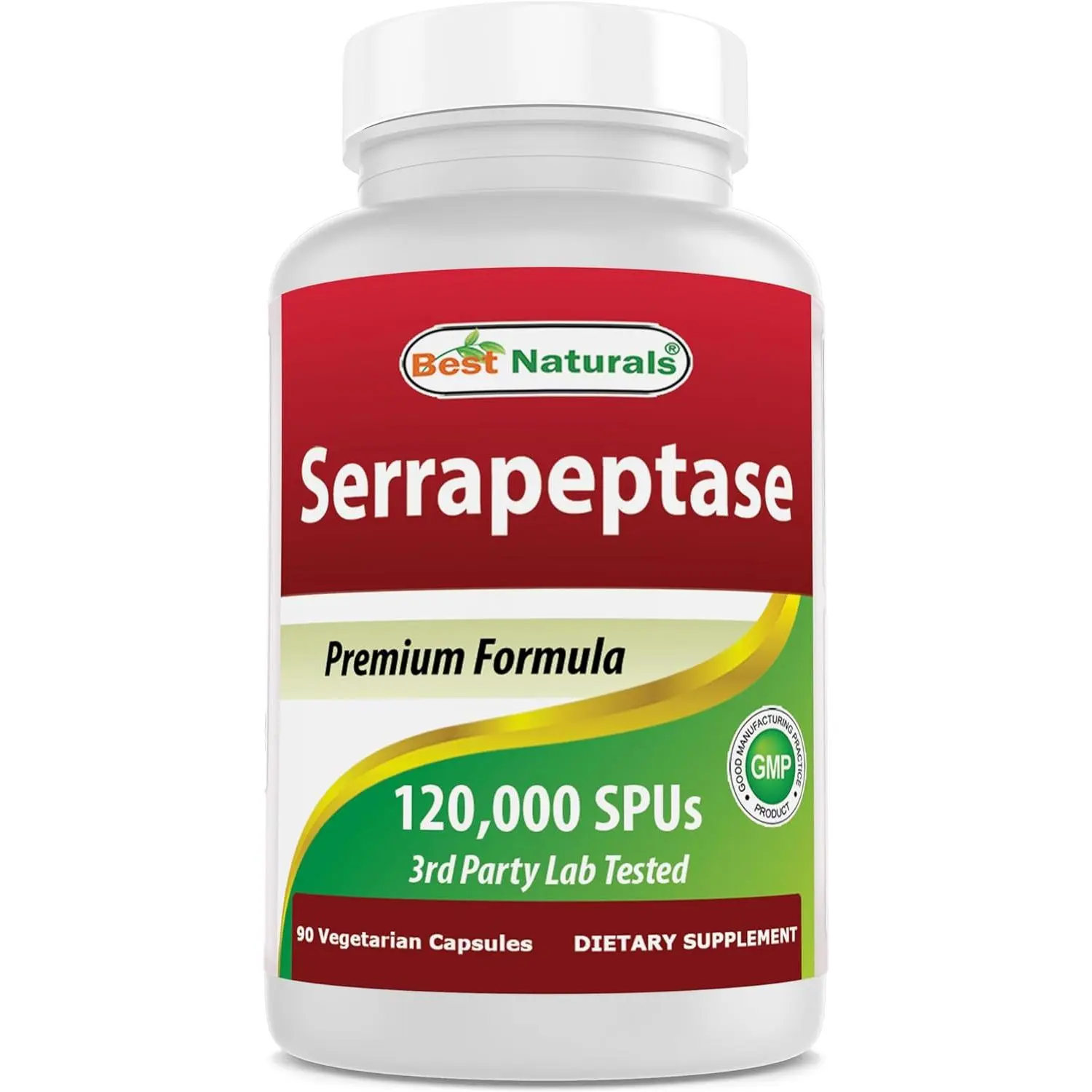 Best Naturals Serrapeptase Edible Capsule Supplements, 120000 SPU, 90 Veg Capsules - Dietary Supplement for Healthcare & Wellness