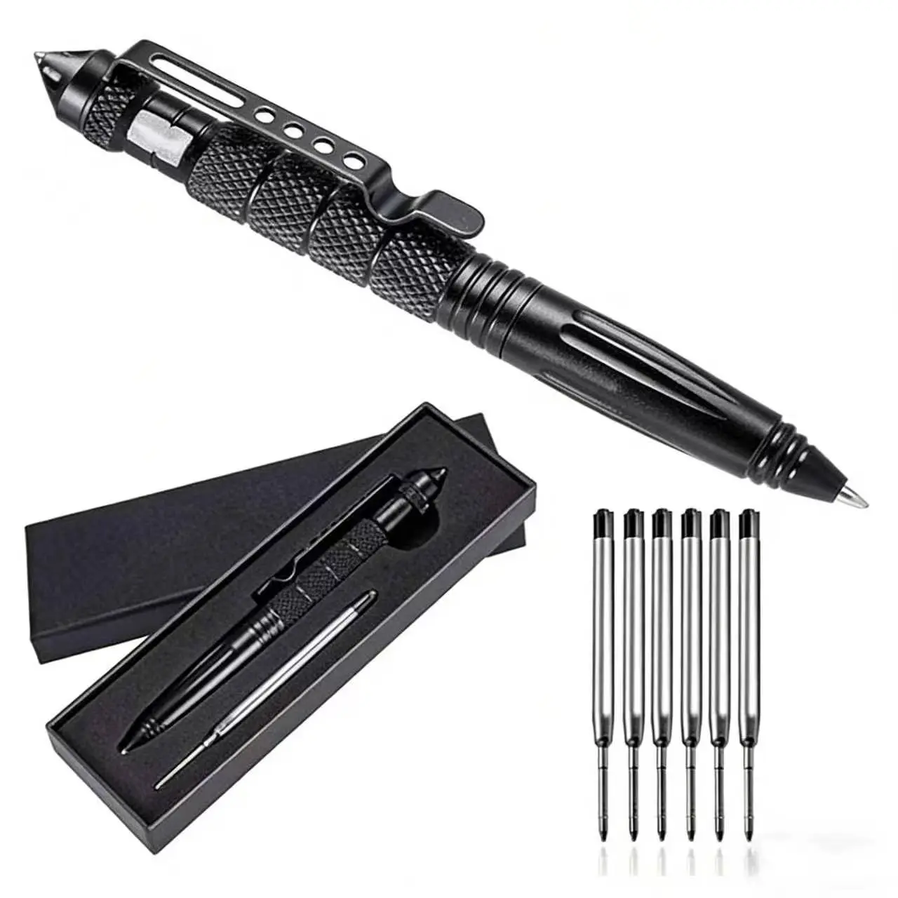 Multi-Functional Ballpoint Pen Set with 6 Ink Refills, Durable Design, Compact Convenience, Reliable Writing Companion, Ideal Father's Day Gifts (Office Stationery Writing Tools), Ballpoint Pen Gifts