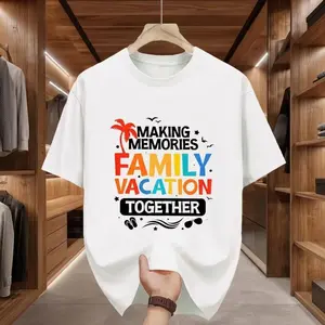 "Family Vacation Together" Fun Group Trip Graphic T-Shirt Shirt Round Neck