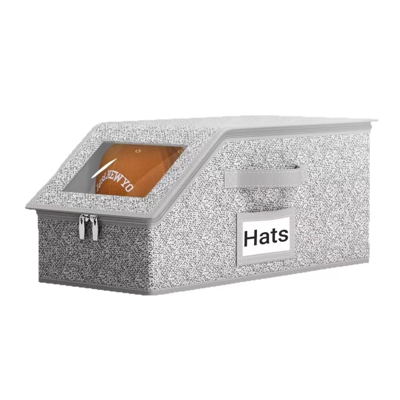 1 piece large-capacity foldable stackable dustproof hat storage box; underwear storage box; toy storage bin; bedroom storage organizer; space-saving; collapsible multifunctional storage bins; storage organization; cool room items; boujee home accessories
