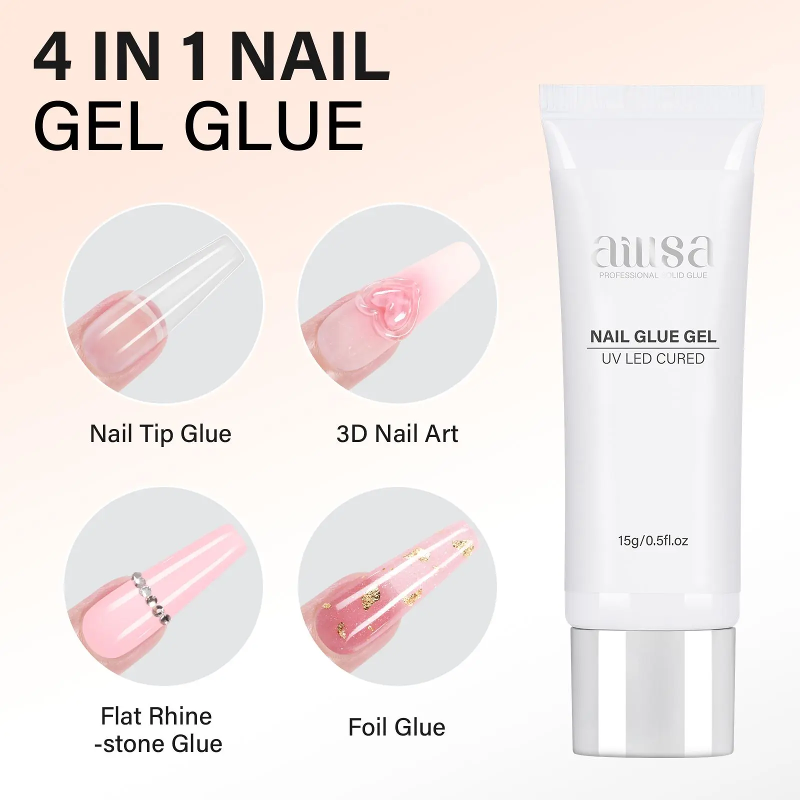 AILLSA Press On Nail Kit with Clear Nail Tips, 15g Strong Solid Nail Glue Gel & Handheld UV Light, Full Cover Pre-Filed Tips for DIY Nail Extension AILLSA Press On Nail Kit with Clear Nail Tips, 15g Strong Solid Nail Glue Gel & Handheld UV Light, Full Cover Pre-Filed Tips for DIY Nail Extension