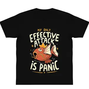 oversize cotton 'Effective Attack Is Panic' graphic tees Unisex T-Shirt Gift y2k Unisex fashion Streetwear Casual Comfortable Top Trending Machine Wash Safe