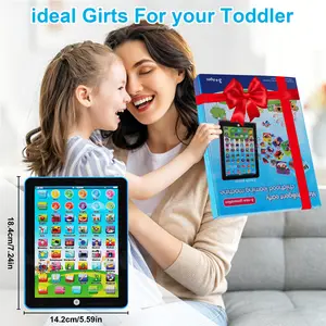 Eye Safe Toddler Learning Tablet Toy, Portable Preschool Touch Pad with ABC Alphabet, Numbers, Math, Spelling & Nursery Rhymes, Educational Early Learning Decor Gift, Perfect Birthday Christmas Home Present for Boys Girls Ages 3+