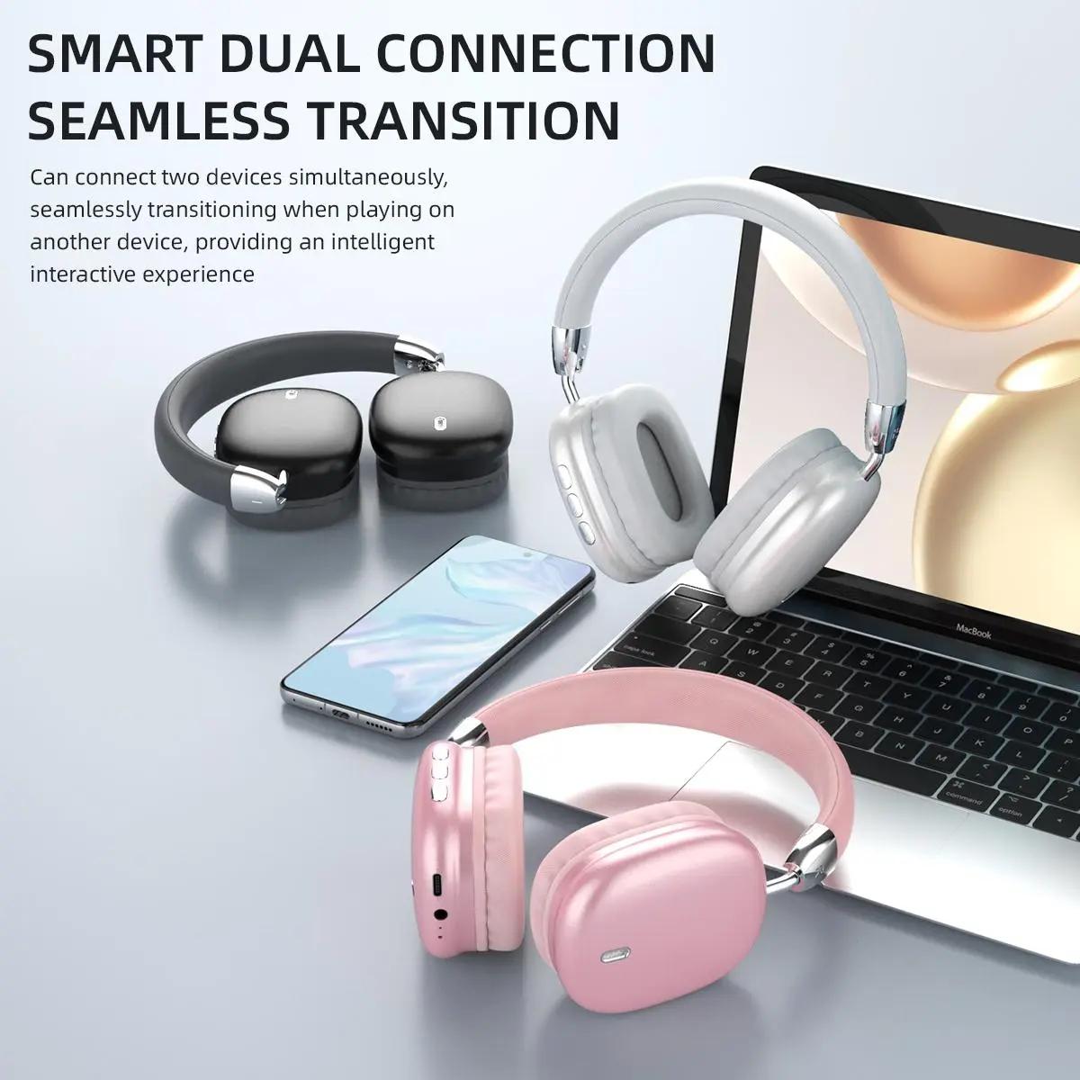 Wireless Bluetooth-compatible Over-ear Headphone, Noise Cancelling Headphone, Noise Cancellation Headphones, Stereo Headset for Mobile Phone, Laptop, Tablet, Audio Devices, Connection,lightweight wireless headset for long-term wear