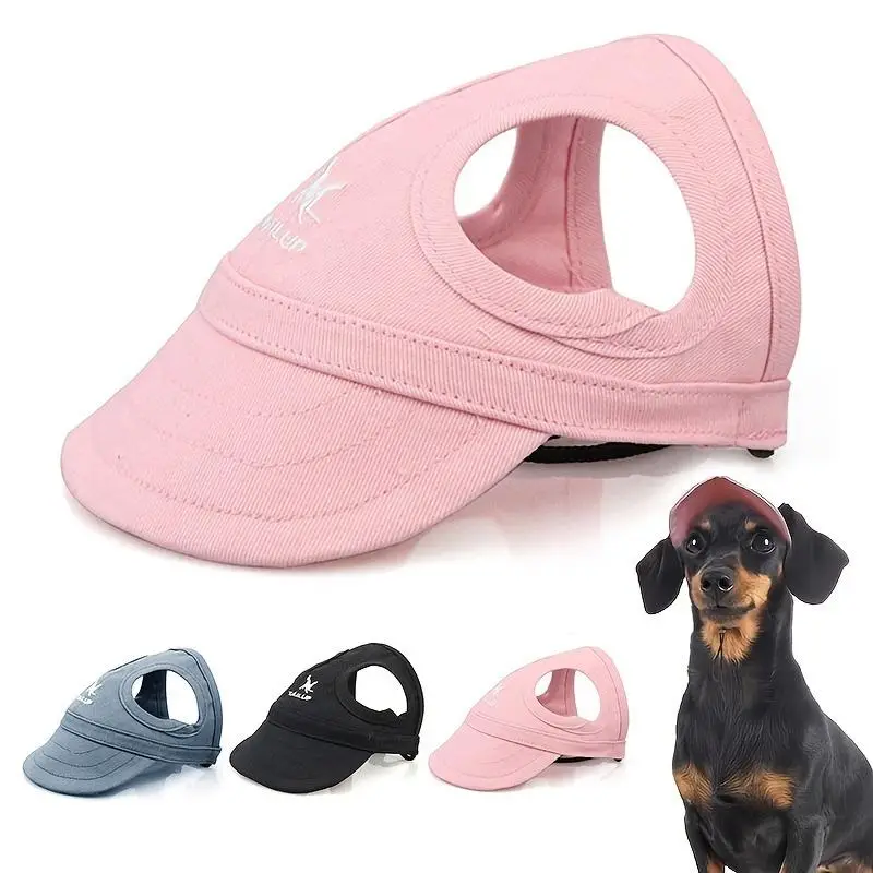 Adjustable Pet Visor with Elastic Strap, Waterproof Pet Hat for Small, Medium and Large Breeds, Non-textile Outdoor Visor for UV Protection