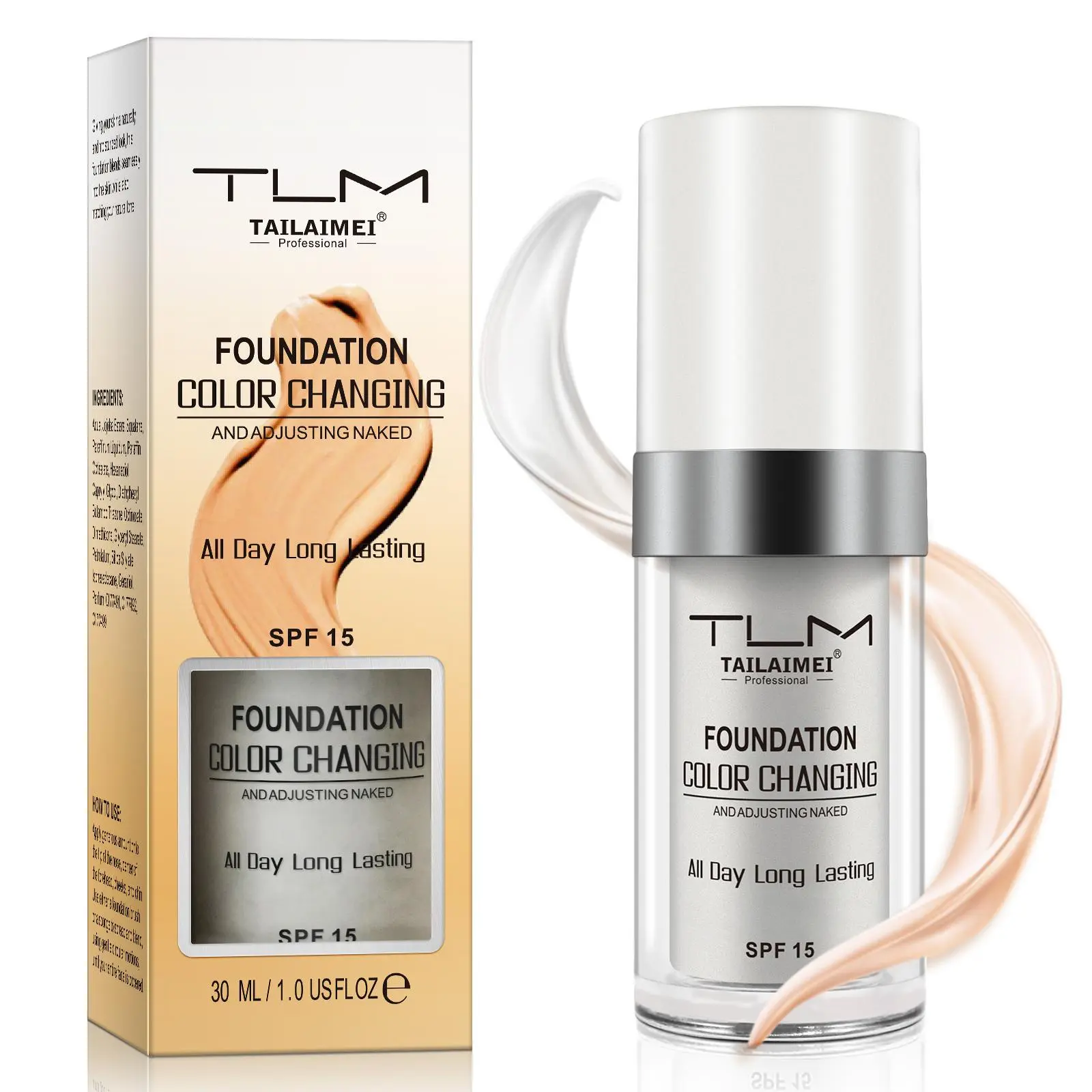 Color-Changing Foundation Balm 30g, Lightweight Hydrating Formula, Long-Lasting Waterproof Sweatproof, Cosmetic Suitable for Fair Skin