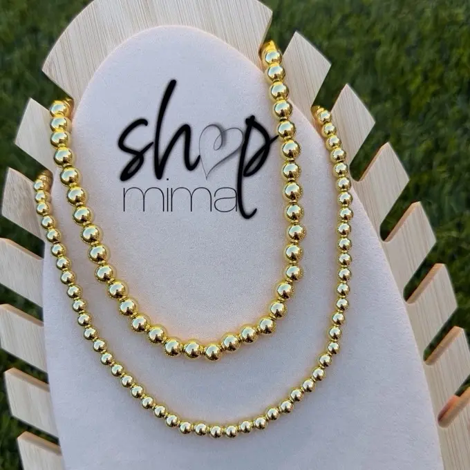 Shop Mima Gold Dipped Beads Necklace - Pure 18k Gold Dipped Elegant Beaded Design for Everyday Wear