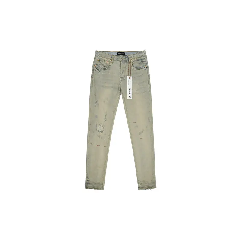 Men's Stretch Cotton Purple Denim Jeans, P001 Superlight Oil Repair Pants