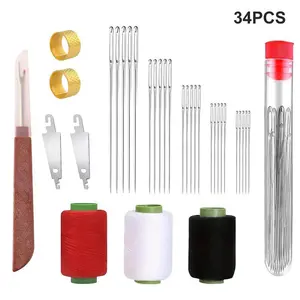 34-Piece Large-Eye Needles Set for Hand Sewing & Embroidery, Long Thin Stitching Needle Kit for DIY Projects, Perfect for Mending & Crafting, Needle Crafts Kit