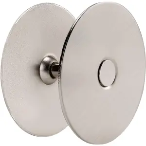 Door Knob Cover, 2-5/8" Diameter Solid Steel Deadbolt Cover Plate, Hole Filler Plate for Door Handle (1, Satin Nickel)