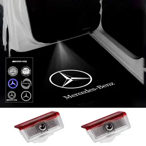 2Pcs Car Door Courtesy Lights, Led Car Lights, HD Laser Welcome Lamps for Mercedes Benz M-class W166 2011-2019 E-class W212 2009-2016 B-class W246 2011-2018 A-class W176 2012-2018 C Coupe W204 2008-2015 C-class W205 2015-2021 GL X164 2013-2015