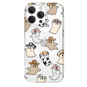 Ghosted Cowboys Protective TPU iPhone Case & Cover Bundle with Cellphone Screen Protector, Mobile Phone Handheld Accessory