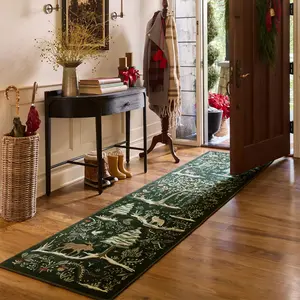 Vintage Bohemian Long Rug, Boho Runner Rug, Christmas Home Decor Mat, Pet Friendly Non-Slip, Soft Plush Foot Pad, Indoor Use