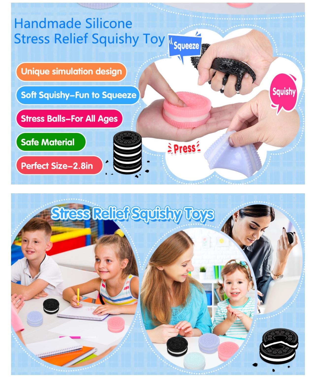 【STICKY】MOBECK Handmade Silicone Stress Relief Squishy Toy, 2025 New-Stress Relief Toy, Ultra-Soft Decompression Venting Toy, Anxiety and Relaxation Perfect Desk Accessory (Black)