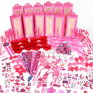 156pcs Pink Party Favors Princess Birthday Supplies Girl Kid Toy Gift Goodie Bag Stuffer Filler Makeup Party Decorations