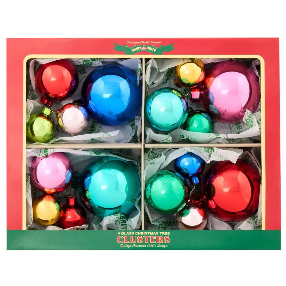 CHRISTMAS CONFETTI 4 COUNT 4PC 1.25",1.75" & 2.5" CLUSTERS
