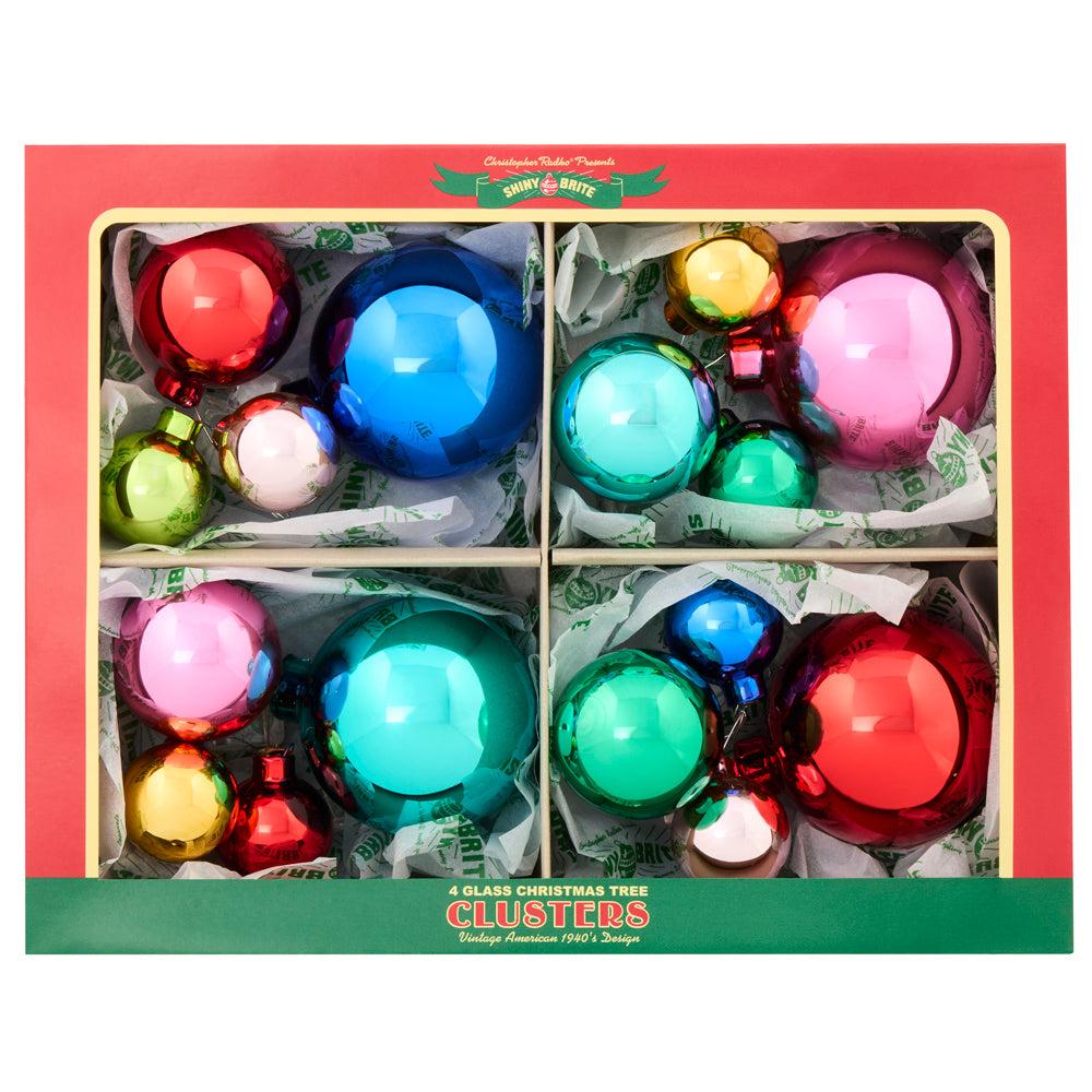 CHRISTMAS CONFETTI 4 COUNT 4PC 1.25",1.75" & 2.5" CLUSTERS