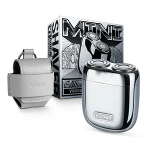 yoose Mini Shaver, Portable Alloy Electric Shavers for Men, Cordless Rechargeable Travel Shaver, Dry Shave, IPX7 Waterproof, Battery Indicator, Travel Lock, Electric Razor with Travel Case