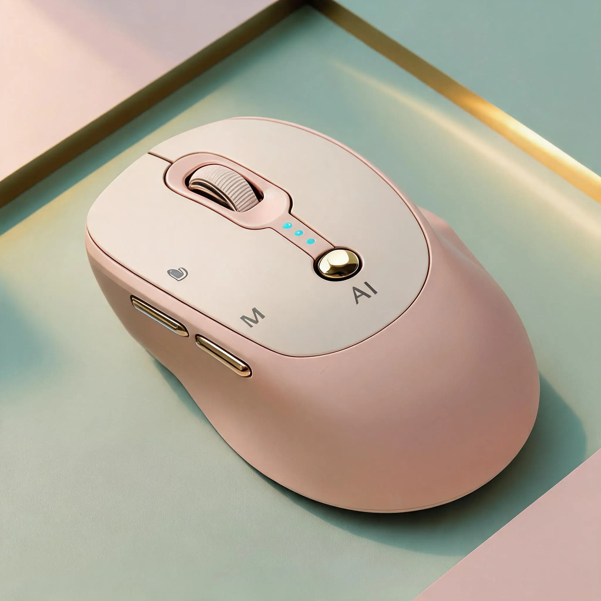 Nexus Tech M7 AI Smart Wireless Mouse, Voice to Text, AI Productivity Tools, Bluetooth & 2.4G Rechargeable Silent Mouse for Work, Study, Home Office, Pink
