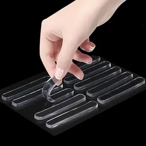 20 count Clear Protector Strips, Door Wall Bumpers Stopper, Self Adhesive Cabinet Pads Sound Dampening, Cupboard Drawer Cushion Guards, Desk Protective Soft Quiet Cushioning for Furniture Kitchen