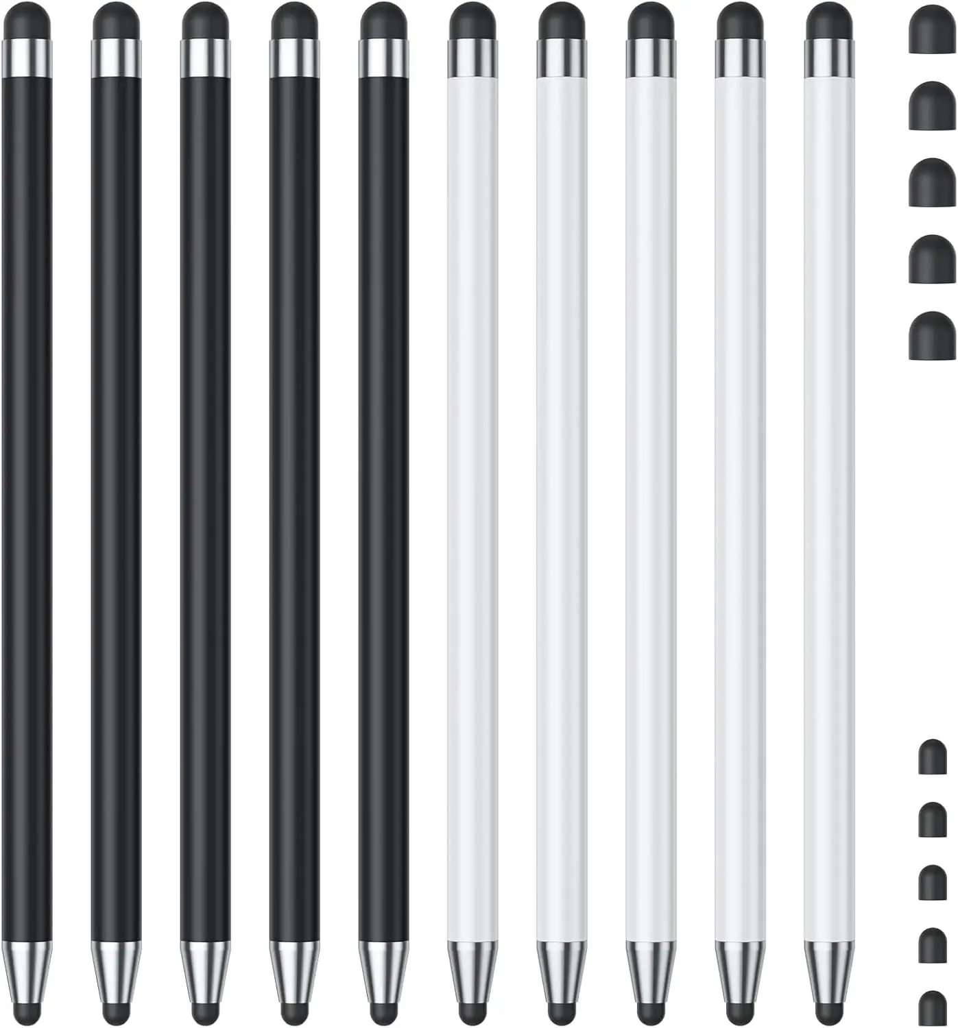Stylus (10Pcs), Stylus Pen for Touchscreen, High Precision and Sensitivity Stylus Pen for iPad/iPhone/Samsung/Android Smartphone and Tablets, Compatible with All Capacitive Touch Screen (Black/White)