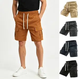Men's Casual Shorts with Multi Pockets Solid Color Lightweight Breathable Comfy Simple Summer Sports Shorts for Outdoor Activities Fishing Climbing Running Beach Vacation and Casual Daily Life