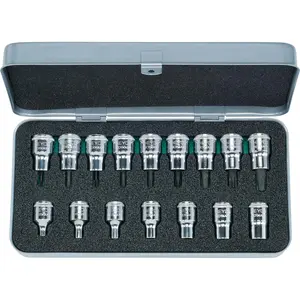 Heyco 00040500083 Combined Sockets & Screwdriver Sockets Set, 3/8", 16 Pc.