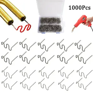 1000 Pcs Plastic Welding Staples, 0.6mm & 0.8mm Welding Rods for Auto Repair and Plastic Fixing, Wave Shape Hot Staples for Car Bumpers Dashboards Lamp Holders Car & Home Repairs