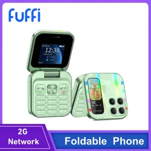 FUFFi-Foldable Mini Phone,2G Network, Glowing Phone, 2.4 Inch Screen, Dual Sim Cellphone, Supports Mobile Holder, Fm Radio, Fun Feature Phone