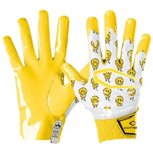 Cutters Smile Rev Pro 5.0 Limited Edition Football Receiver Gloves with Air C-TACK Grip & Comfortable Lightweight Design for Enhanced Performance