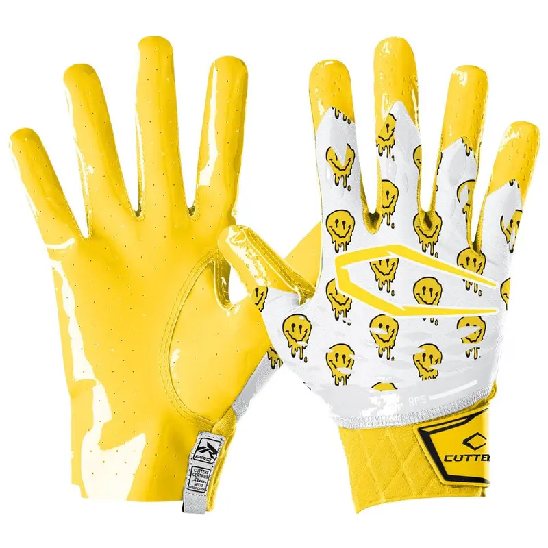 Cutters Smile Rev Pro 5.0 Limited Edition Football Receiver Gloves with Air C-TACK Grip & Comfortable Lightweight Design for Enhanced Performance