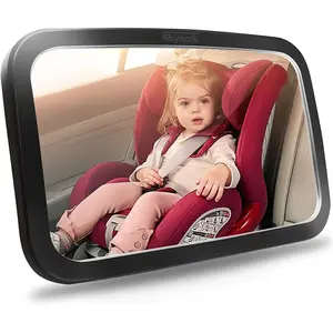 Stroller rearview mirror, safety car seat rearview mirror, suitable for rear-facing babies, offers a wide and clear view, shatterproof, 360-degree rotation° Rotation test, passed crash test and certified