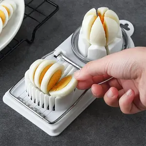 2 PSC 2-in-1 Egg Slicer and Cutter – Stainless Steel Egg Slicing Tool for Home Kitchen, Perfect for Hard-Boiled Eggs, Salads, Sandwiches, and Meal Prep Utensils