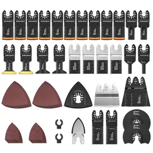 154 Metal Wood Oscillating Tool Blade, Titanium Oscillating Saw Blades with Sandpaper, Quick Release Multi Tool Blades Kits