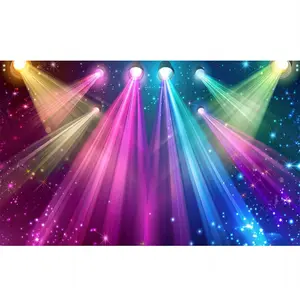 VBS 2026 Backdrop, Oversized Cathedral Lighting Theme Backdrop with Ropes; VBS Summer Bible School Backdrop; Christian Party Glowing Stage and Photo Booth Decorations, Wedding Backdrop