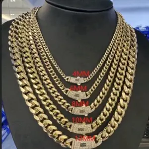 Mónaco 14k Gold Plated Chain Necklace Customizable Size 4mm 6mm 8mm 10mm 12mm High Quality Jewelry