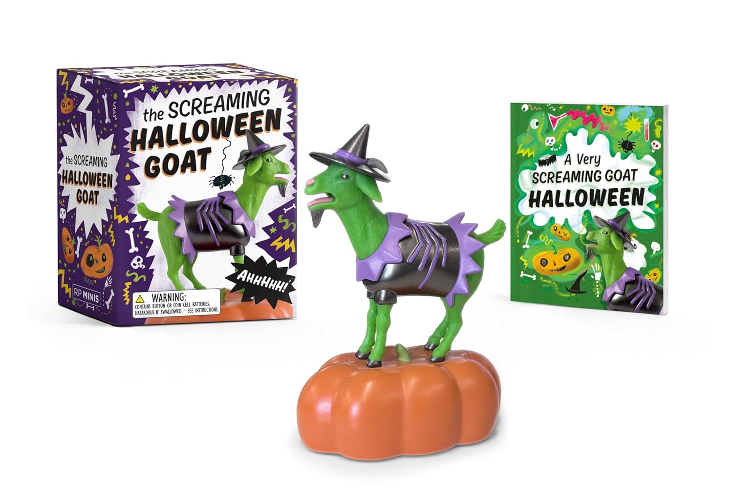 The Screaming Goat (RP Minis English Book & 3-in Figure) - Paperback 48-Page Mini Illustrated Pocket Guide, Humor-Focused Stress Relief 48-Page Book, Perfect Gift for Dorm Children for Birthdays, Key Occasions