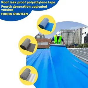 Fubon Runtian Roof Waterproof Tape, Polyethylene Material for Roof Leak Protection, 19.6in(W) x 196in(L), Temperature Resistant (-76°F to 230°F), Aging & UV Resistant, Long-Lasting Waterproof Solution for Metal Roofing, Pipes, and Concrete Cracks.Adhesive