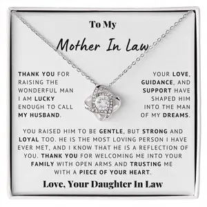 Mother of Husband Gift | Thank You Gift for Mother-in-Law, Love Knot Necklace for Bonus MIL, Sentimental Gifts for Wedding Present, Heartfelt Jewelry from Daughter-in-Law, Special Appreciation Gift for MIL, Unique Birthday or Holiday Surprise for Mother