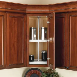 Rev-A-Shelf 24 Inch Lazy Susan Full Circle Polymer 2-Shelf, White, 6012-24-11-52