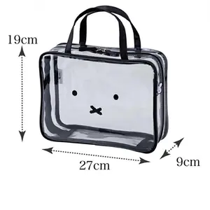 Kawaii Miffy Cute 4Pcs/Set Makeup Bag Cartoon Rabbit Large Capacity Travel Storage Handbag Toiletries Classification Bag Gift