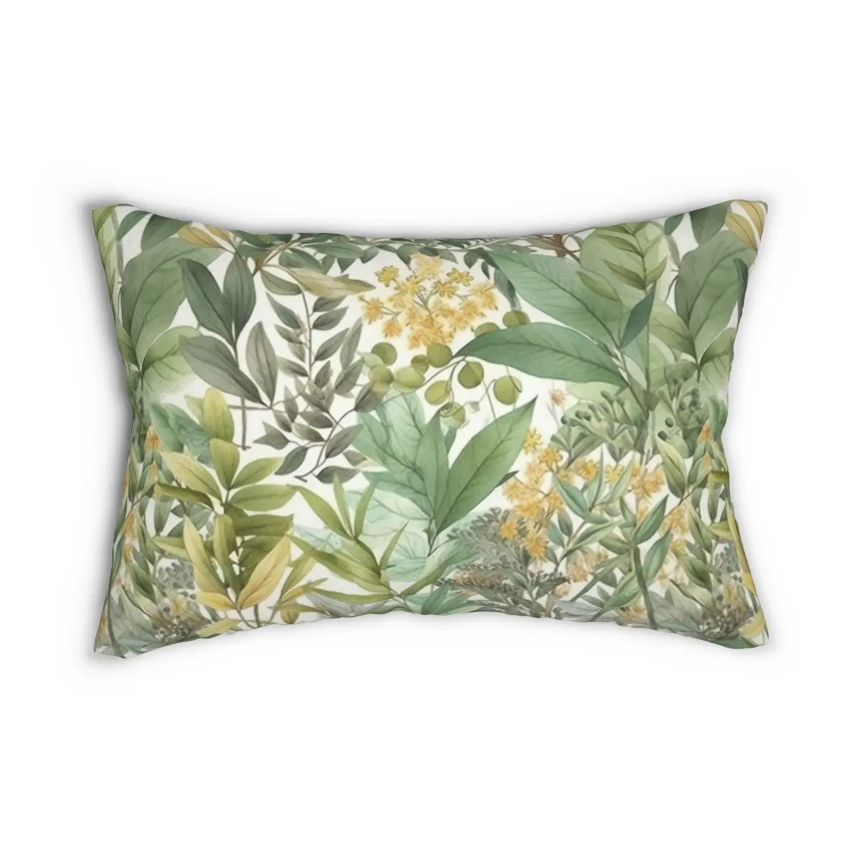 Jungle Leaves Spun Polyester Lumbar Pillow