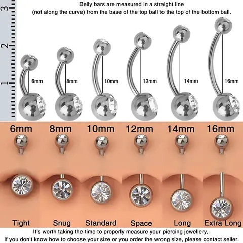 Oufer 14G Implant Grade Titanium Clear CZ Belly Button Ring Basic Belly Piercing Jewelry Navel Piercing Belly Ring