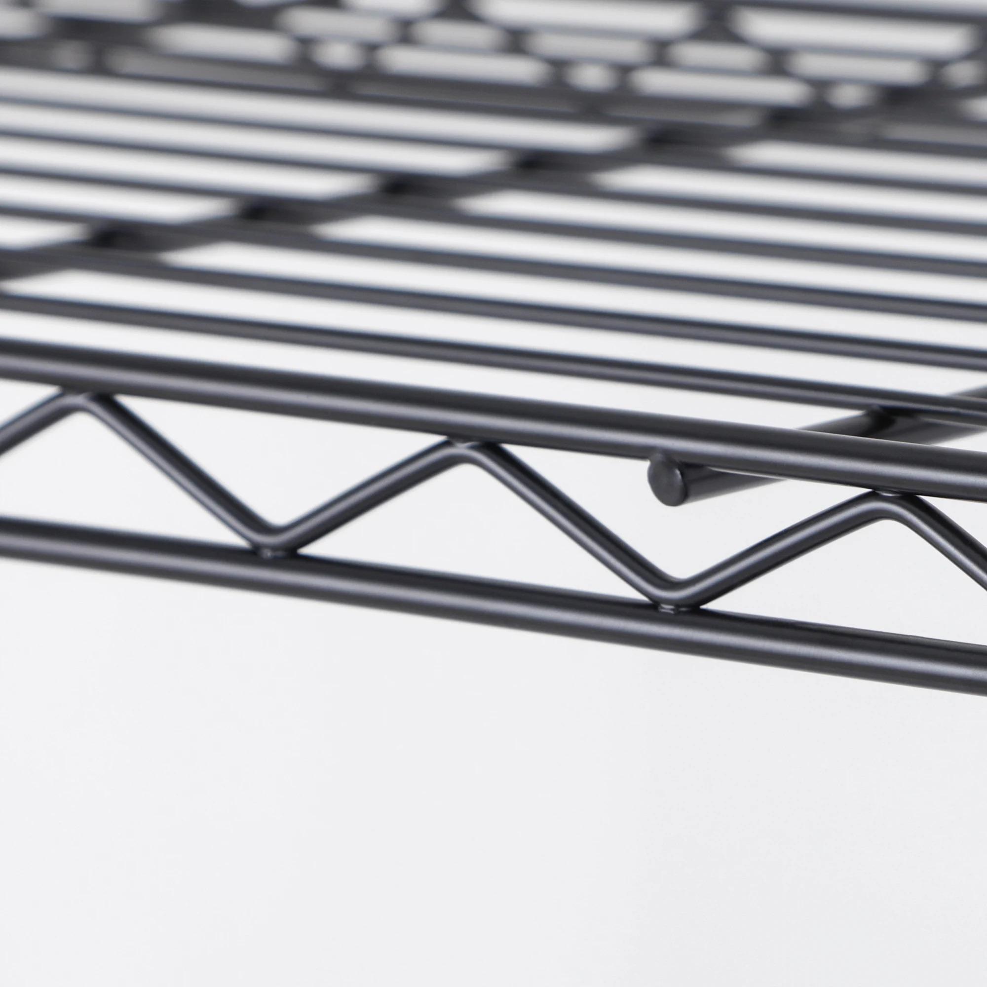 4-Layer Adjustable Utility Storage Rack with Black Anti-Rust Coating Ideal for Pantry/Laundry Room Organization