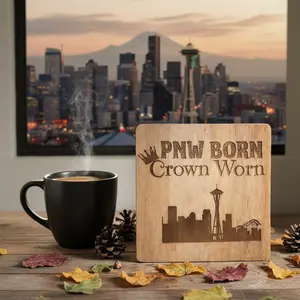 Custom Engraved Wood Coaster | Personalized Photo or Text Gift | Handmade Keepsake