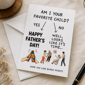 Funny Father’s Day Card for Dad- Gag Gift Card- Blank Inside-Ready to Gift- Funny Greeting Card with Envelope- Fathers Day Gift