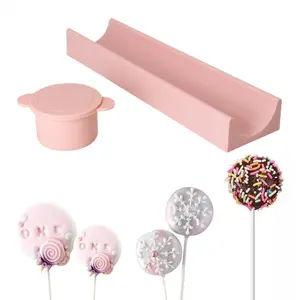 Circle Disc Stuffed Cake Pop Mold with Filling Embosser
