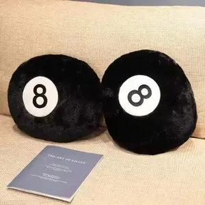 2pc Table Stuffed for Billiard Soft Plush Ball Gift Decor Pool Adults Sofa Backrest Bed Pillow 8 Home Cushion Simulation Cushion
