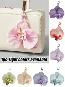 Cute Bohemian Tropical Floral Beach Bag Charm Keychain, Elegant Ladies Accessory, Perfect for Backpacks, Wallets, Phones, Gifts