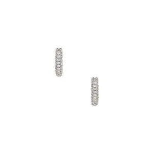 Luv AJ The Pave Amalfi Huggies in Silver
